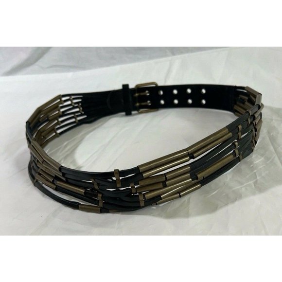 Women's Belt Leather Two Hole Black Brown One Size - Picture 6 of 8